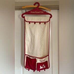 American Girl Red and White Hanging Organizer